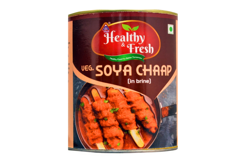 Can of Healthy & Fresh Soya Chaap in Brine
