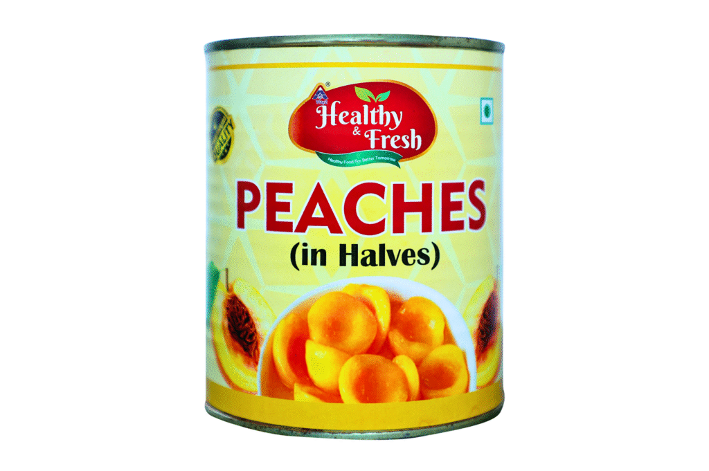 Can of Healthy & Fresh Peaches in Halves in Syrup