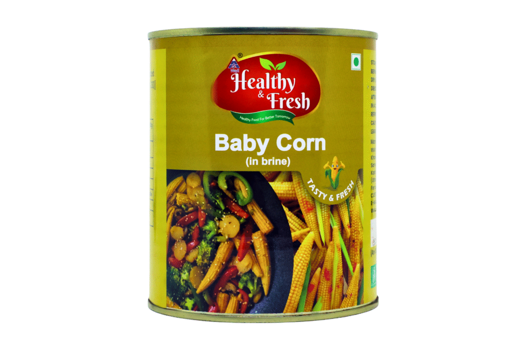 Can of Healthy & Fresh Tender Baby Corn in Brine