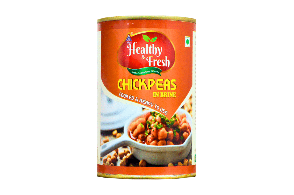 Can of Healthy & Fresh White Chana (Chickpeas) in Brine